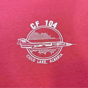 Vintage 80s Club Jubilee CF 104 Starfighter Cold Lake 763 RCAF Tee Red XL